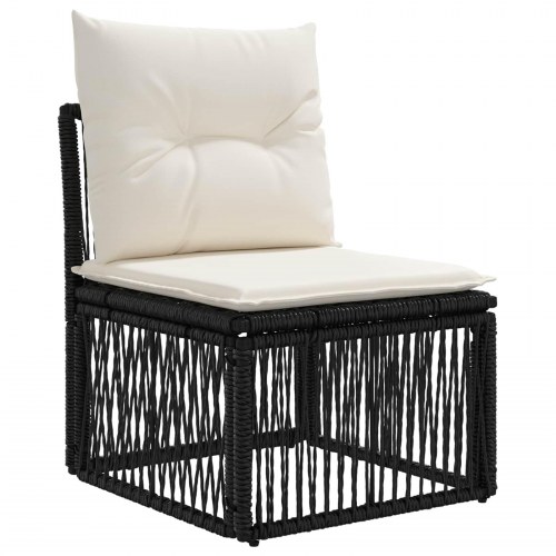Havesofa sæt 6 stk. i sort og cremehvid polyrattan