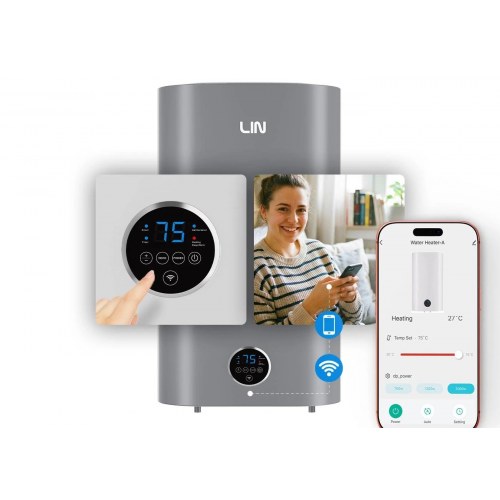 LIN LIFVD1SMGY 100 l universal elektrisk varmtvandsbeholder med WiFi - grå