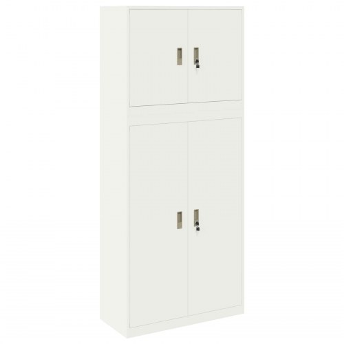 Opbevaringsskab 2 stk. med lås i stål 90 x 40 x 210 cm - hvid