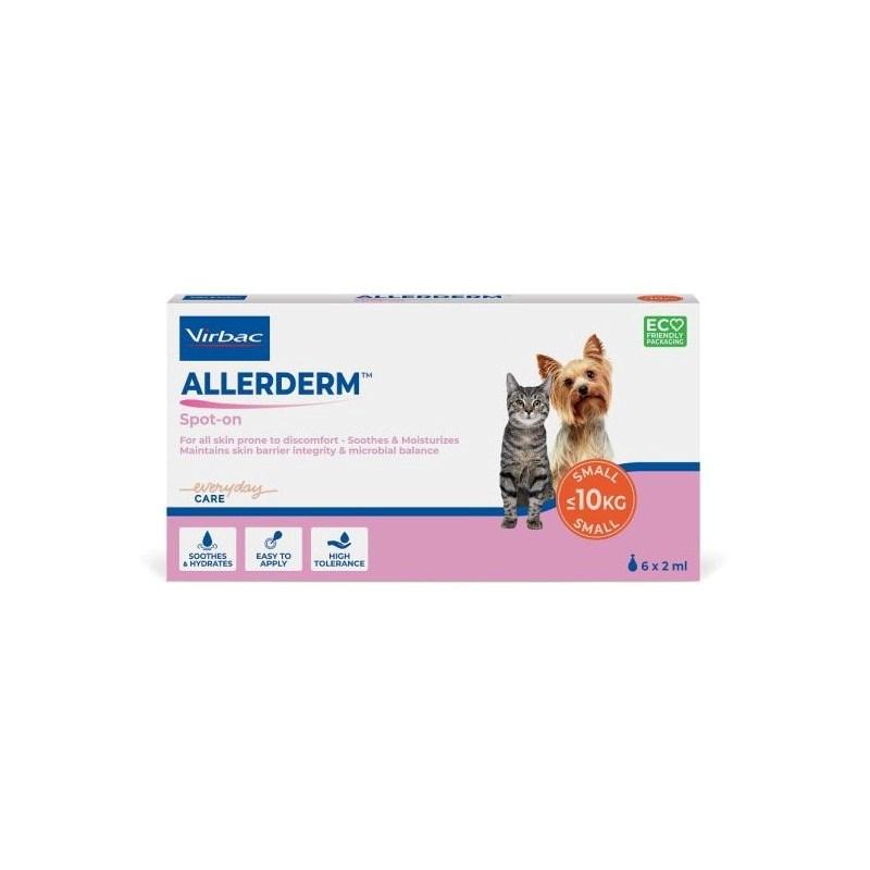 Virbac Allerderm Spot-On til hund og kat 6 x 2 ml - hud- og pelspleje til små dyr op til 10 kg