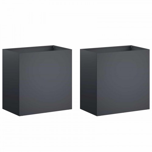 Blomsterkrukke 2 stk. antracit 50 x 30 x 50 cm