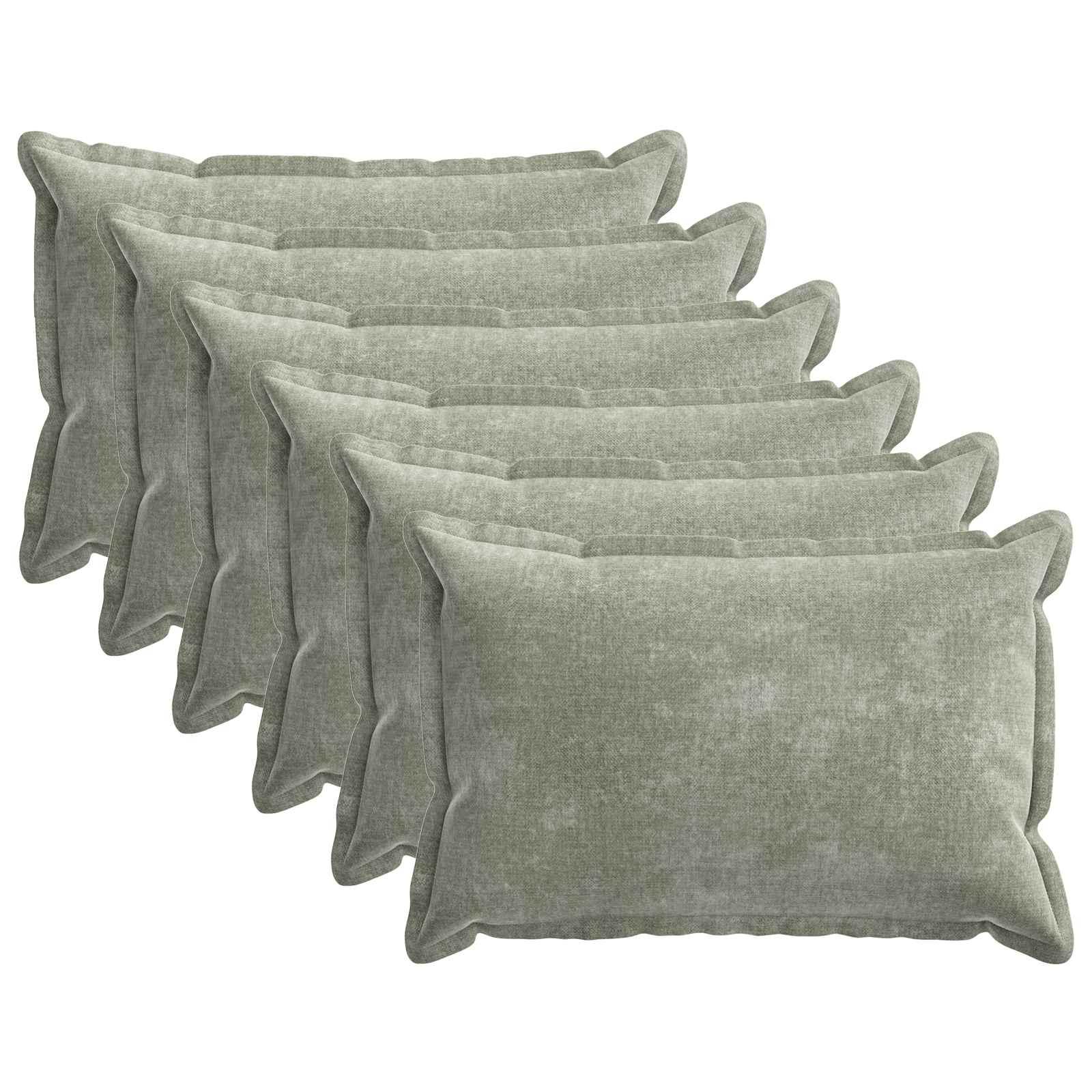 Pudebetræk HOUTEN 6 stk. grøn 50 x 70 cm i chenille