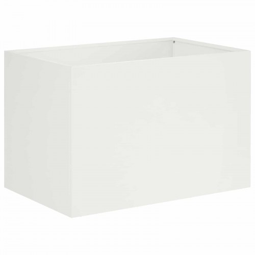 Blomsterkrukke til have i hvid 60 x 40 x 40 cm i koldvalset stål