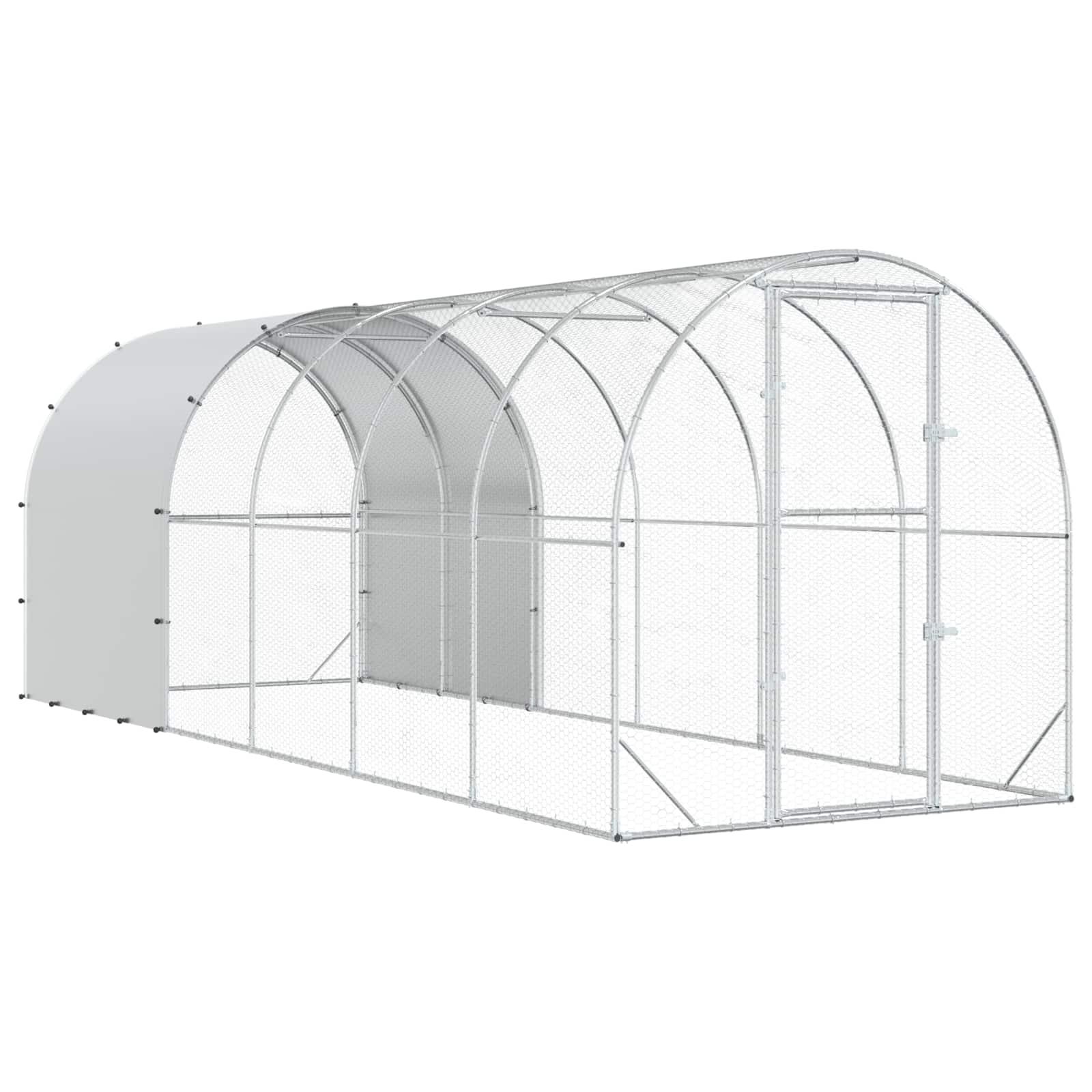 Kyllingehus sølv 600 x 200 x 200 cm i galvaniseret stål