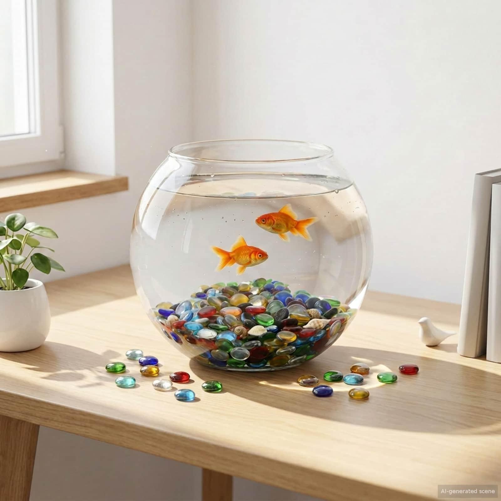 Glasnuggets 17-19 mm flerfarvet glas 1 kg