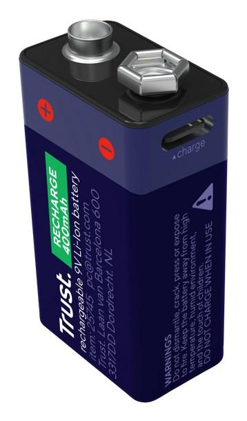 Trust 9V Batterier til generelt brug (genopladelige) 400mAh