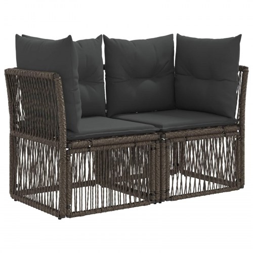 Havesofa sæt 8 dele med 8 siddepladser i grå polyrattan