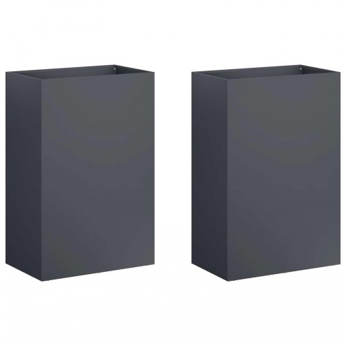 Blomsterkrukke 2 stk. antracit 40 x 30 x 75 cm