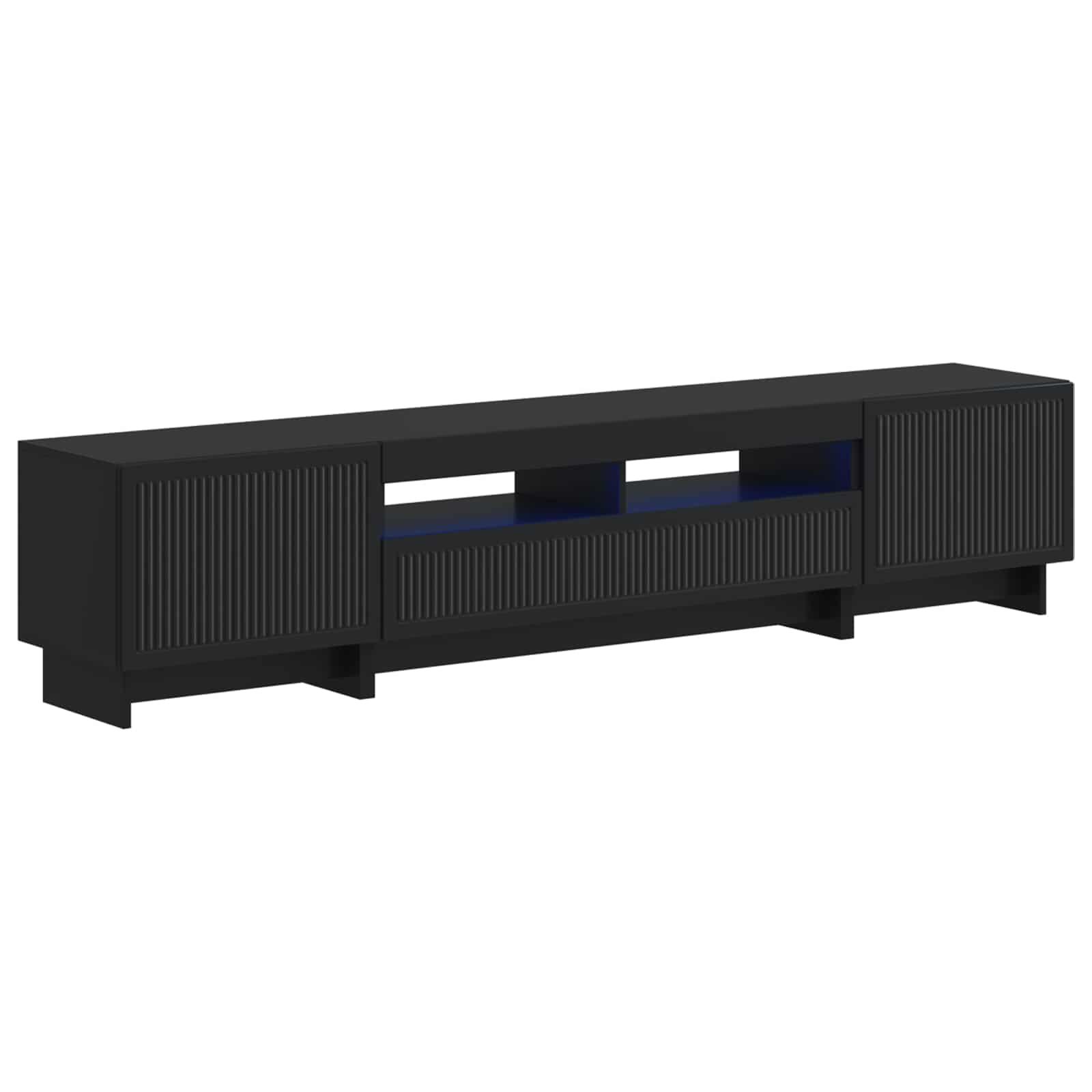 5-delt LED TV-skab i sort konstrueret træ