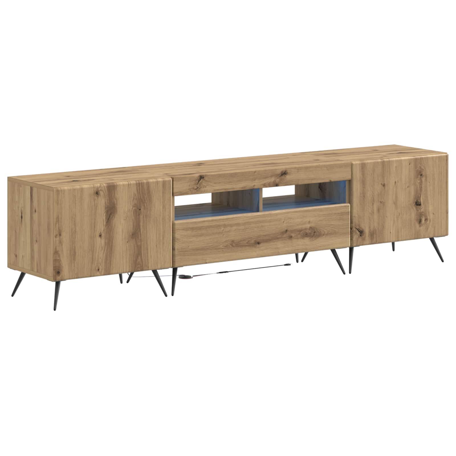 5-delt LED TV-skab i artisan-eg af konstrueret træ