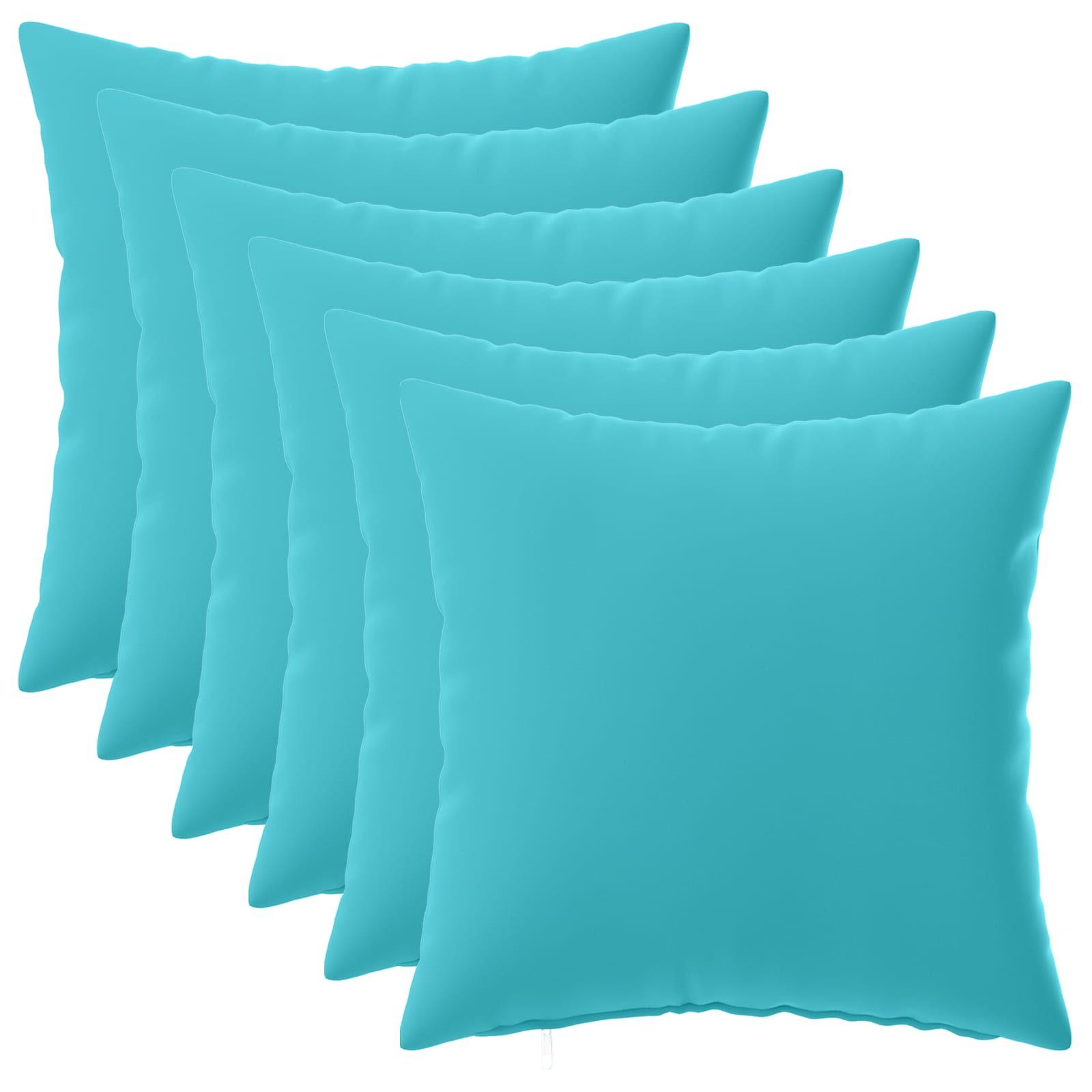 Pudebetræk 6 stk HEERLEN turkis 35 x 35 cm i polyester