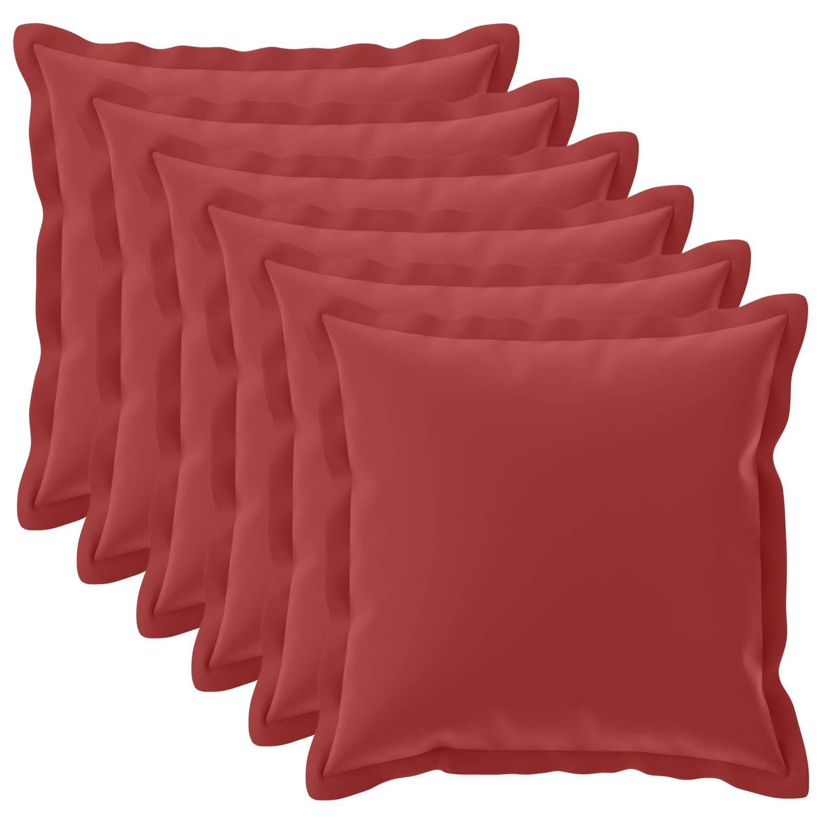 Pudebetræk 6 stk. HOUTEN vinrød 70 x 70 cm polyester