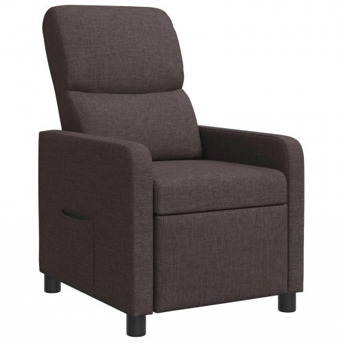 Recliner lænestol med massage i mørk brun stof