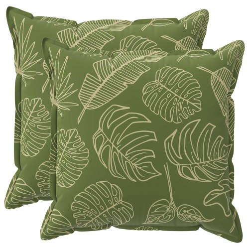 Pudebetræk 2 stk. HOUTEN bladdesign 55 x 55 cm i polyester
