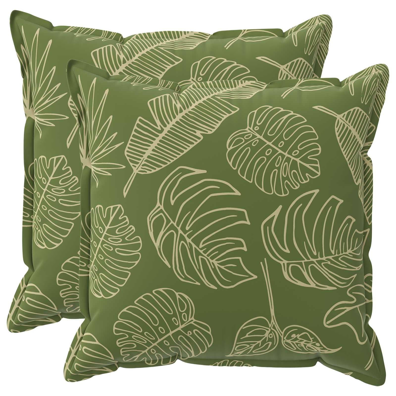 Pudebetræk 2 stk. HOUTEN bladdesign 55 x 55 cm i polyester