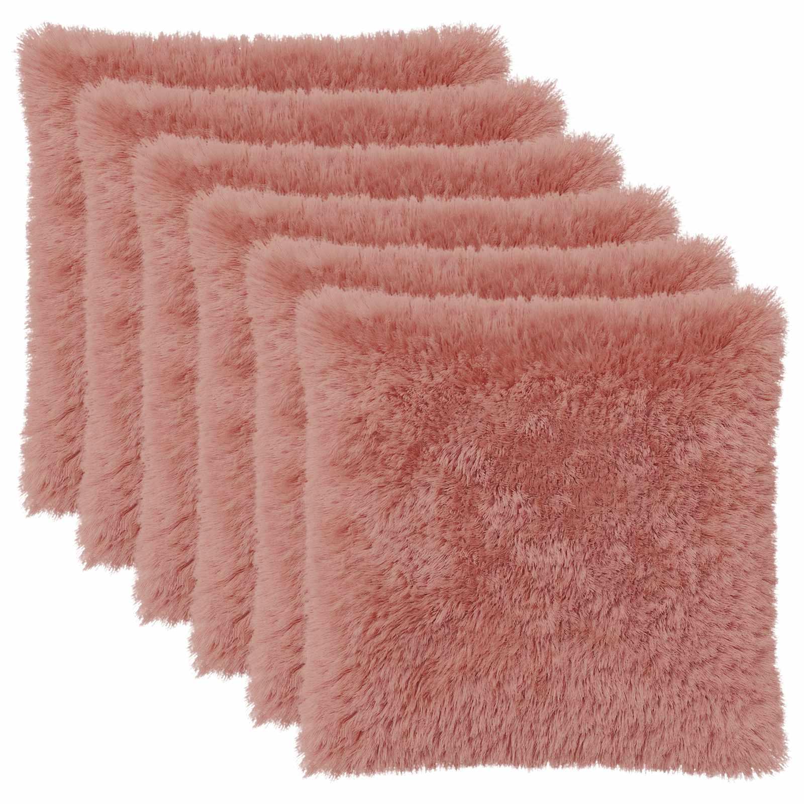 Pudebetræk 6 stk HEERLEN lyserød 65 x 65 cm i PV fleece