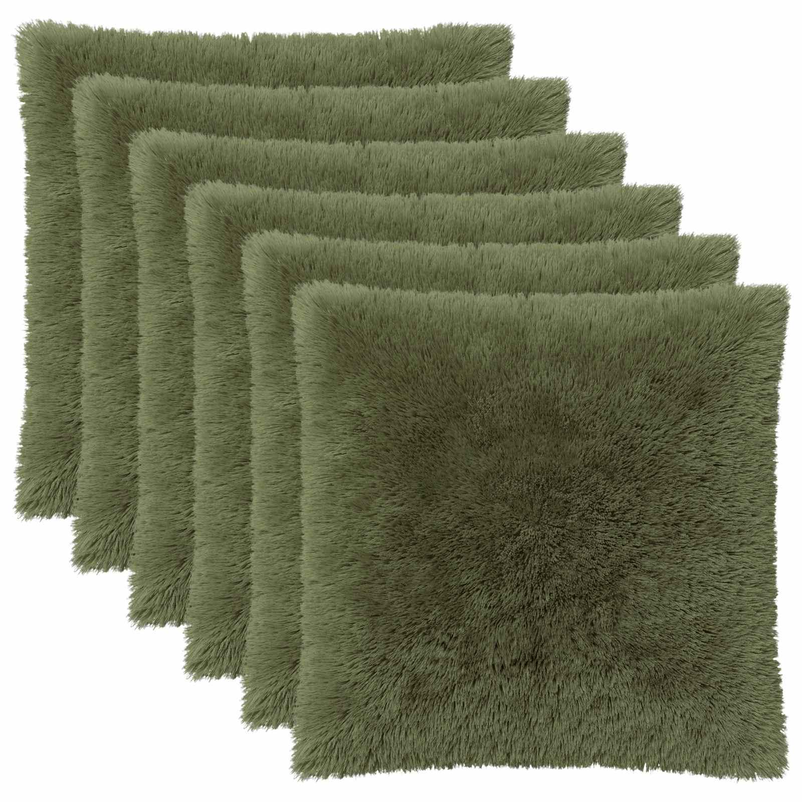 Pudebetræk 6 stk HEERLEN grøn 65 x 65 cm i PV fleece