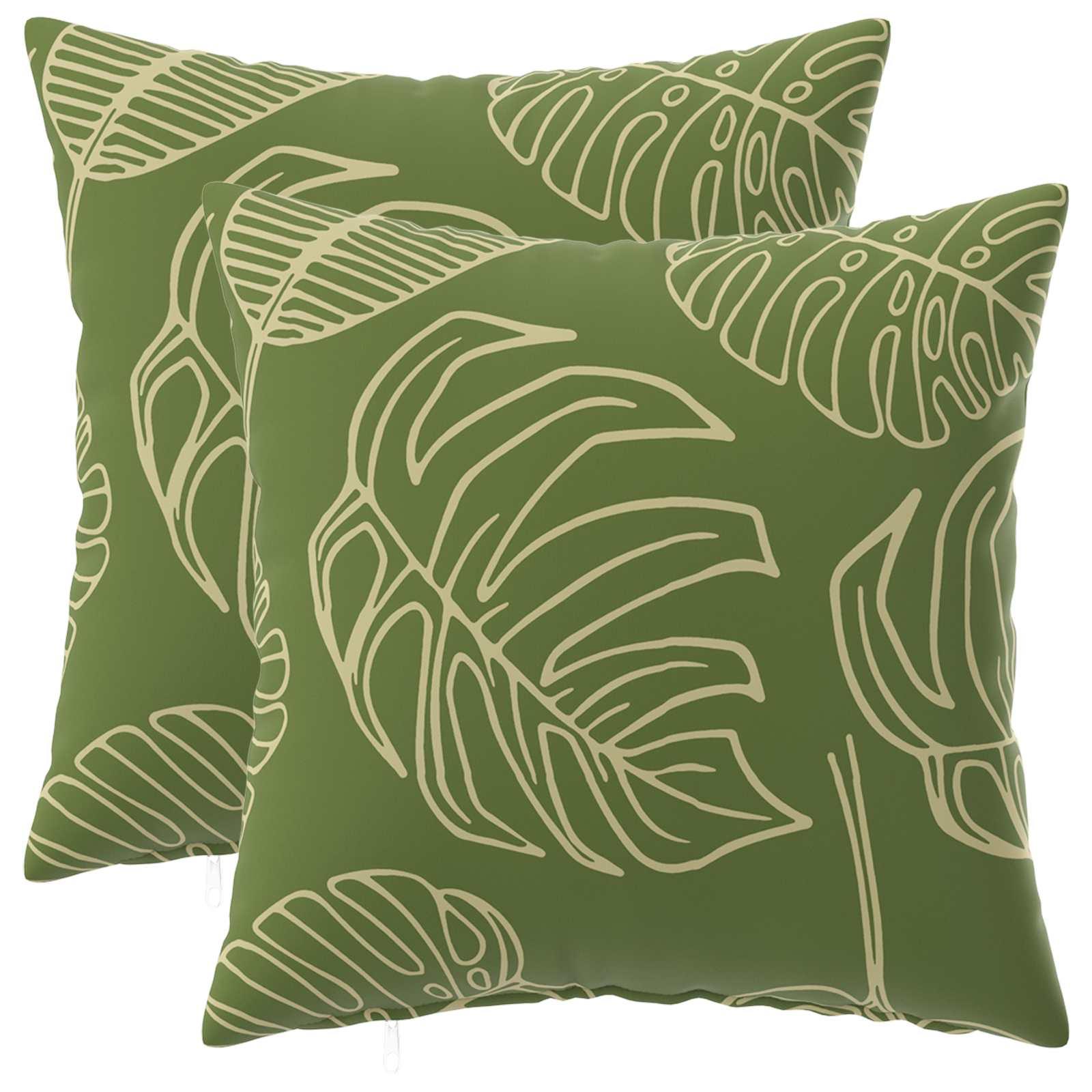 Pudebetræk HEERLEN 2 stk med bladdesign 40 x 40 cm