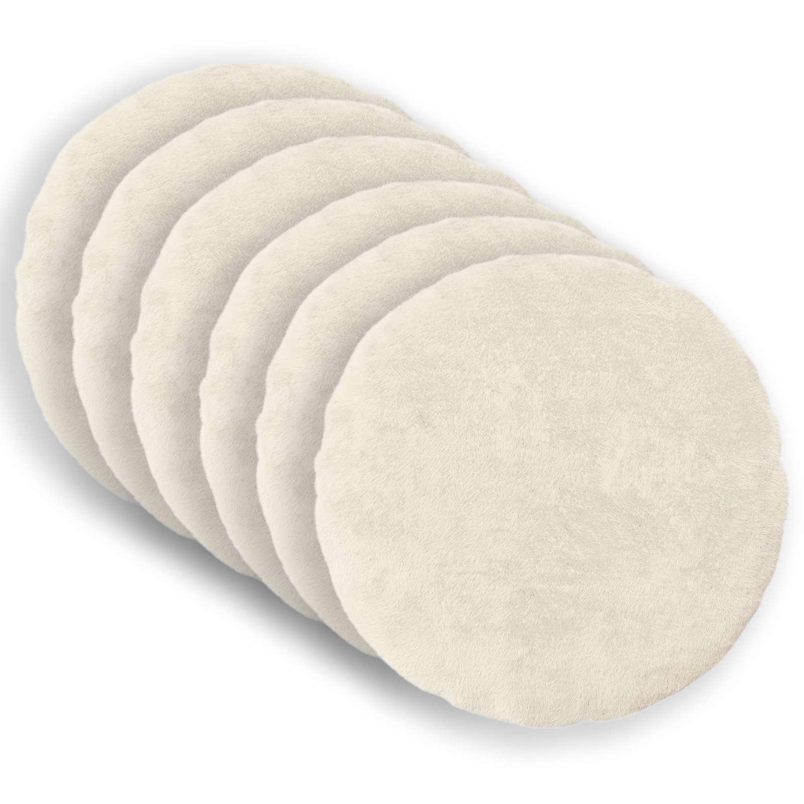 Pudebetræk 6 stk. HEERLEN hvid Ø 30 cm i faux kaninpels