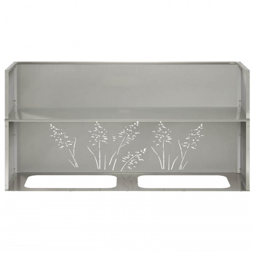Blomsterkrukke 2 stk. sølv 100 x 20 x 49 cm i rustfrit stål