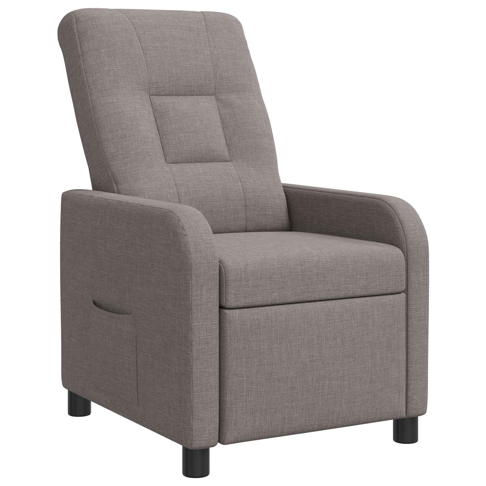 Recliner lænestol i gråbrun stof med fodstøtte