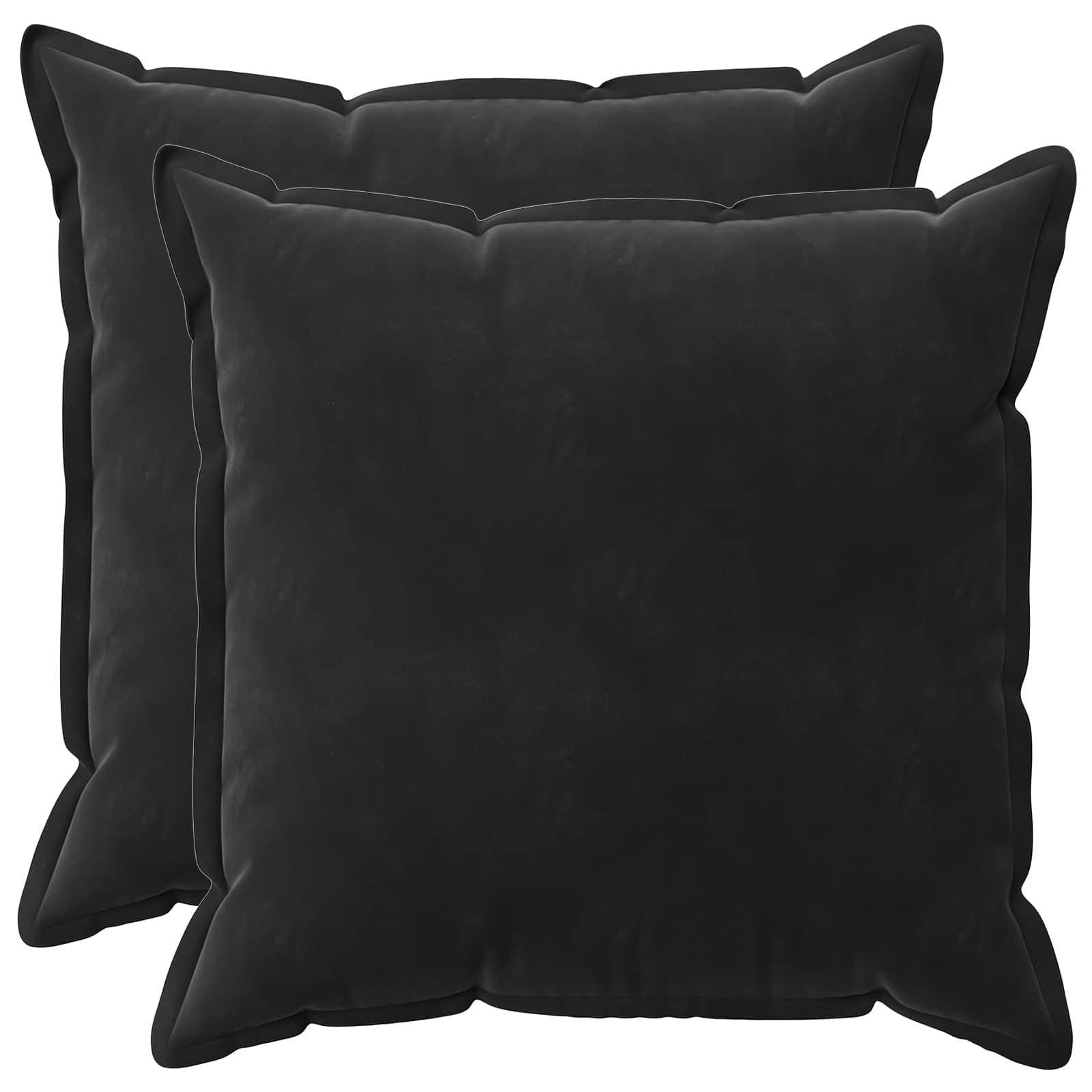 Pudebetræk HOUTEN 2 stk sort 65 x 65 cm i fløjl