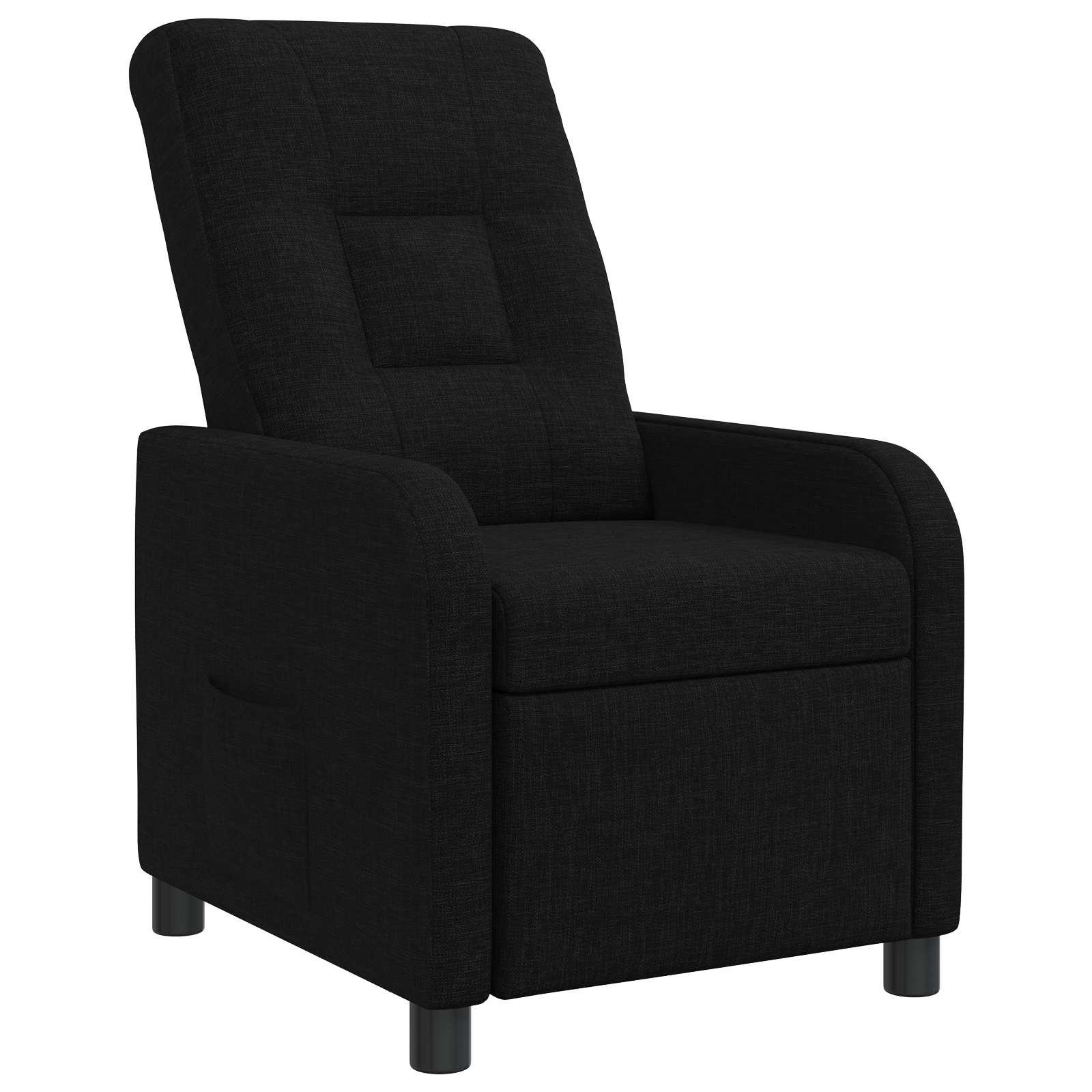 Recliner lænestol i sort stof med fodstøtte