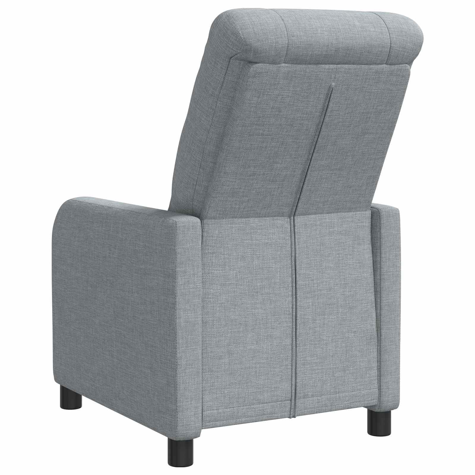 Recliner lænestol i lysegrå stof med fodstøtte