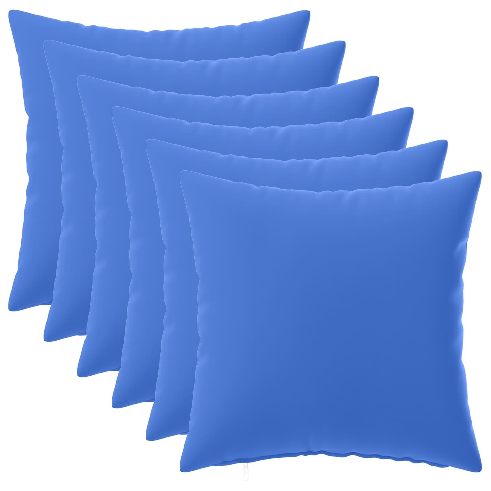 Pudebetræk 6 stk HEERLEN kongelig blå 40 x 40 cm i polyester