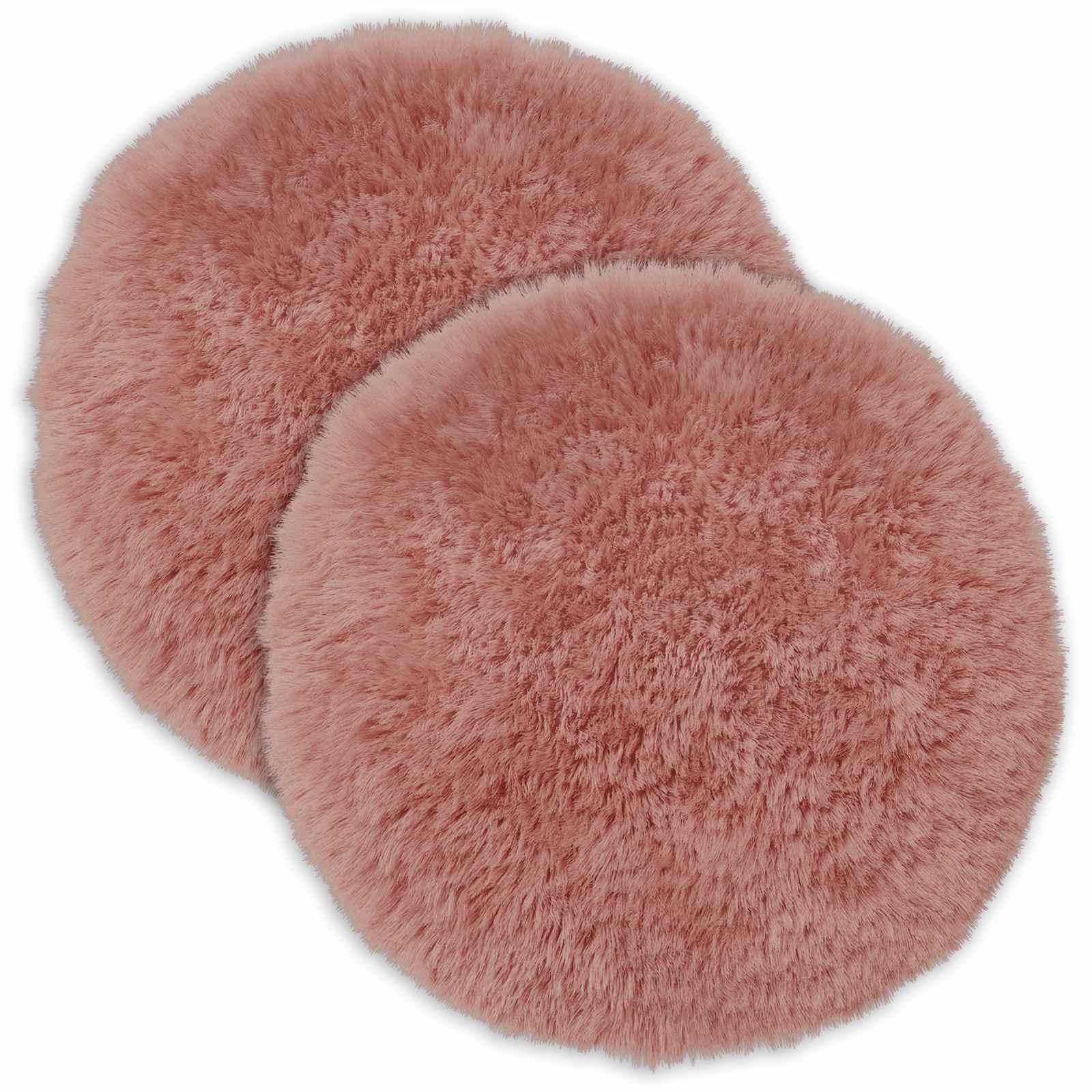 Pudebetræk 2 stk HEERLEN lyserød Ø 60 cm i PV fleece