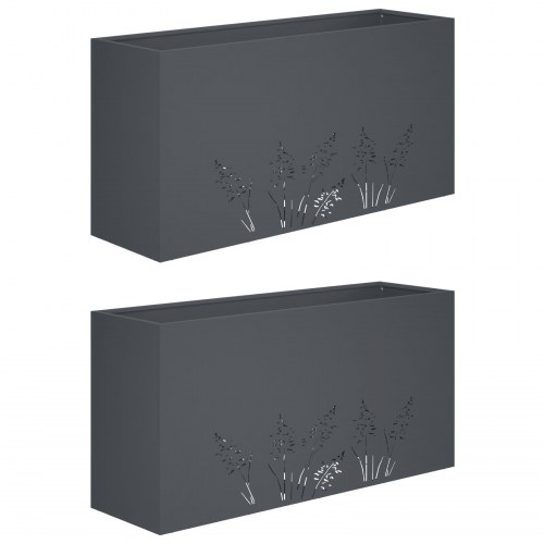 Have blomsterkrukke 2 stk. antracit 100 x 30 x 49 cm