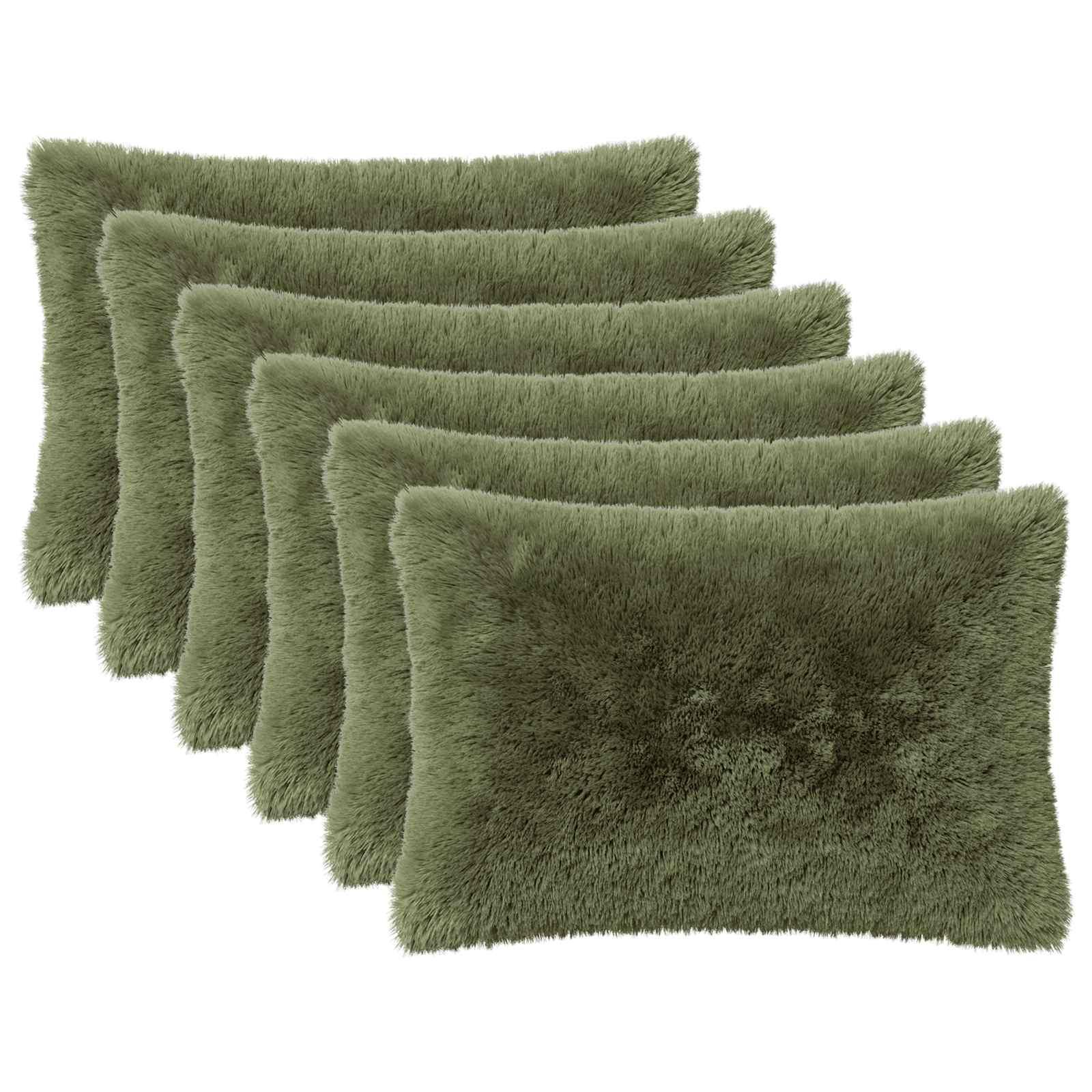 Pudebetræk 6 stk HEERLEN grøn 50 x 75 cm i PV fleece