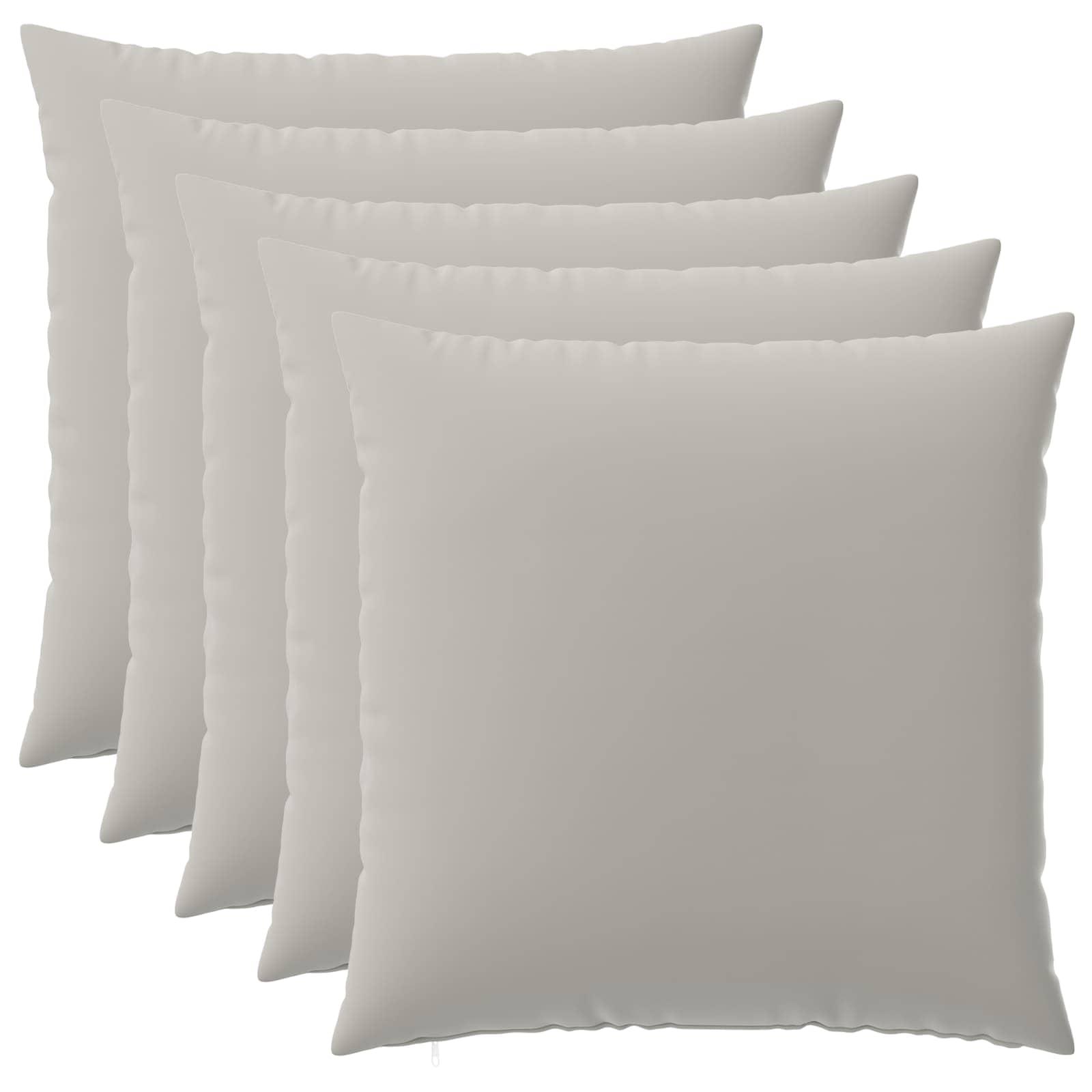 Pudebetræk HEERLEN 6 stk grå 65 x 65 cm i polyester
