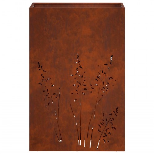 Rektangulær blomsterkrukke i cortenstål 50 x 30 x 75 cm