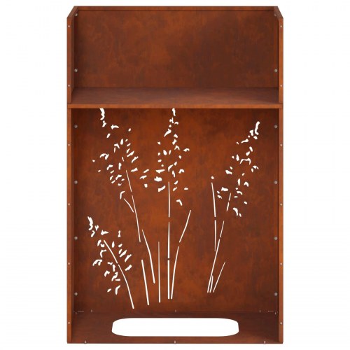 Rektangulær blomsterkrukke i cortenstål 50 x 30 x 75 cm