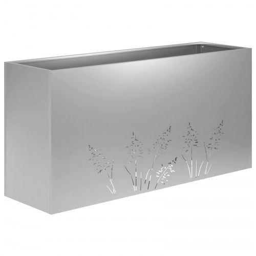 Have blomsterkrukke 2 stk. sølv 100 x 20 x 49 cm