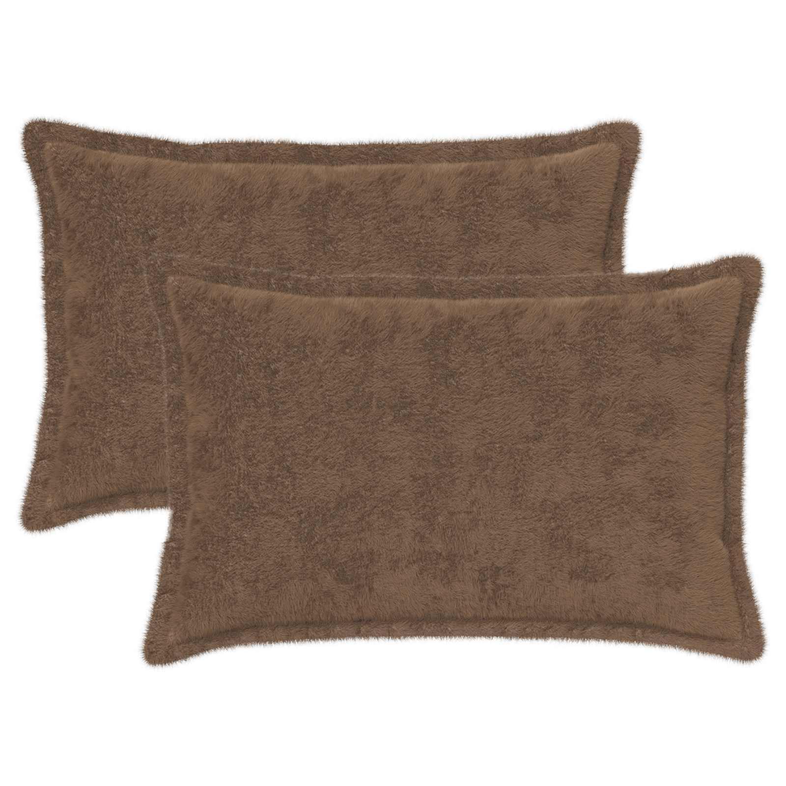 Pudebetræk 2 stk. HOUTEN lys brun 50 x 70 cm i faux kaninpels