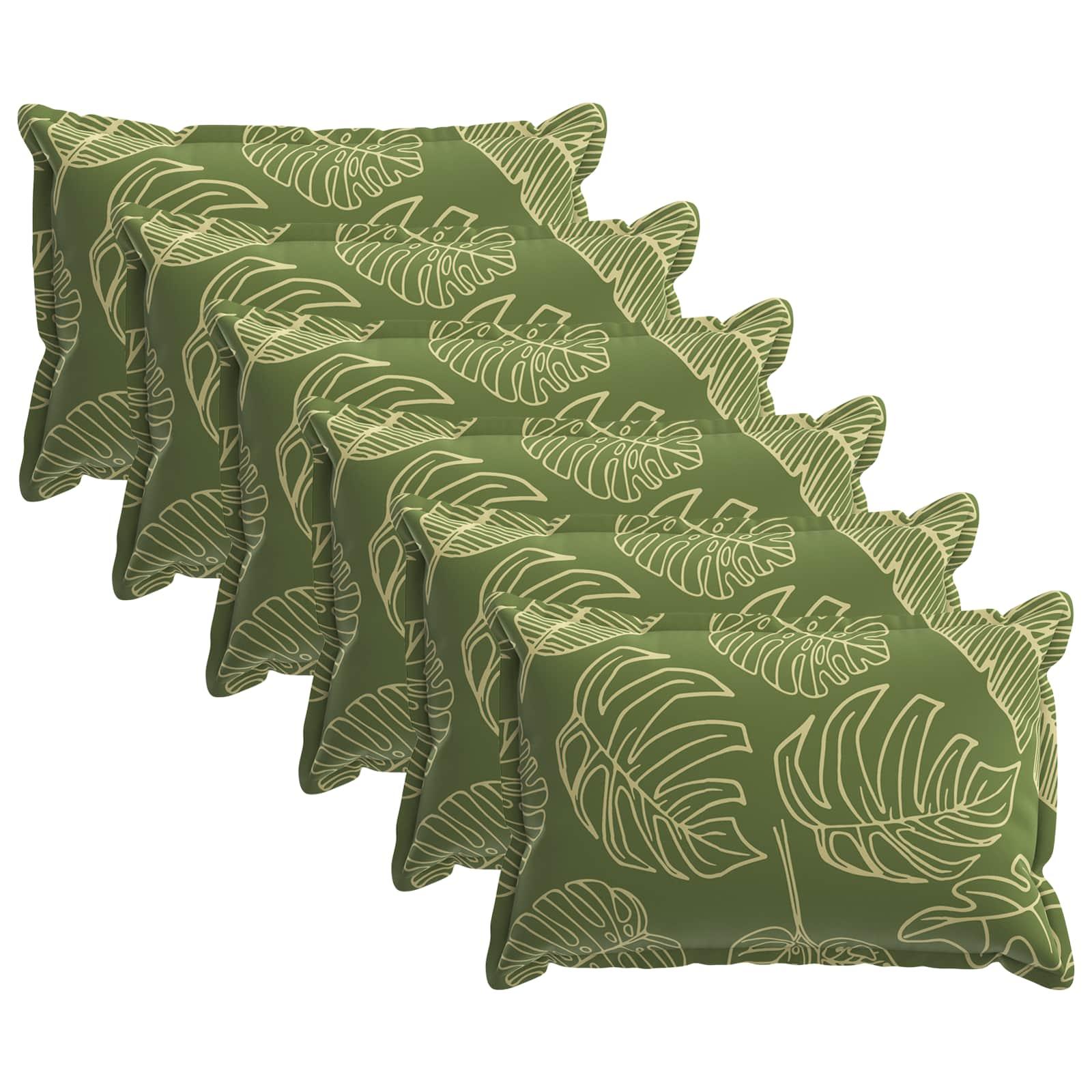 Pudebetræk 6 stk. HOUTEN med bladdesign 50 x 70 cm i polyester