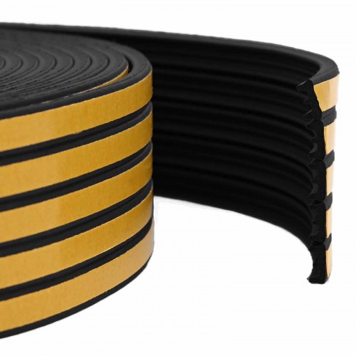 Selvklæbende vinduestætningsbånd sort 9 x 4 mm 100 m EPDM-skum
