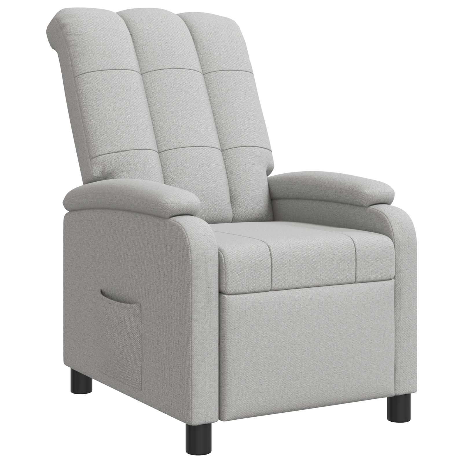 Recliner hvilestol i skygrå stof med justerbar ryglæn