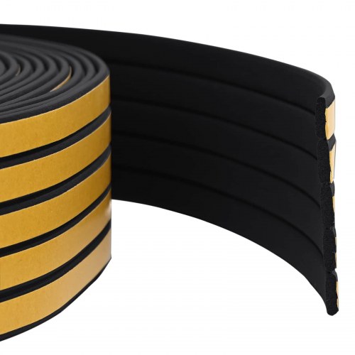 Selvklæbende vinduestætningsbånd sort 8 x 2 mm 25 m EPDM-skum
