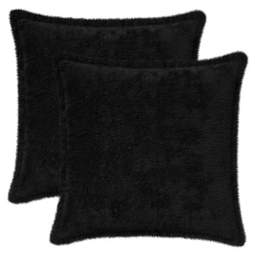 Pudebetræk 2 stk. HOUTEN sort 40 x 40 cm i faux kaninpels