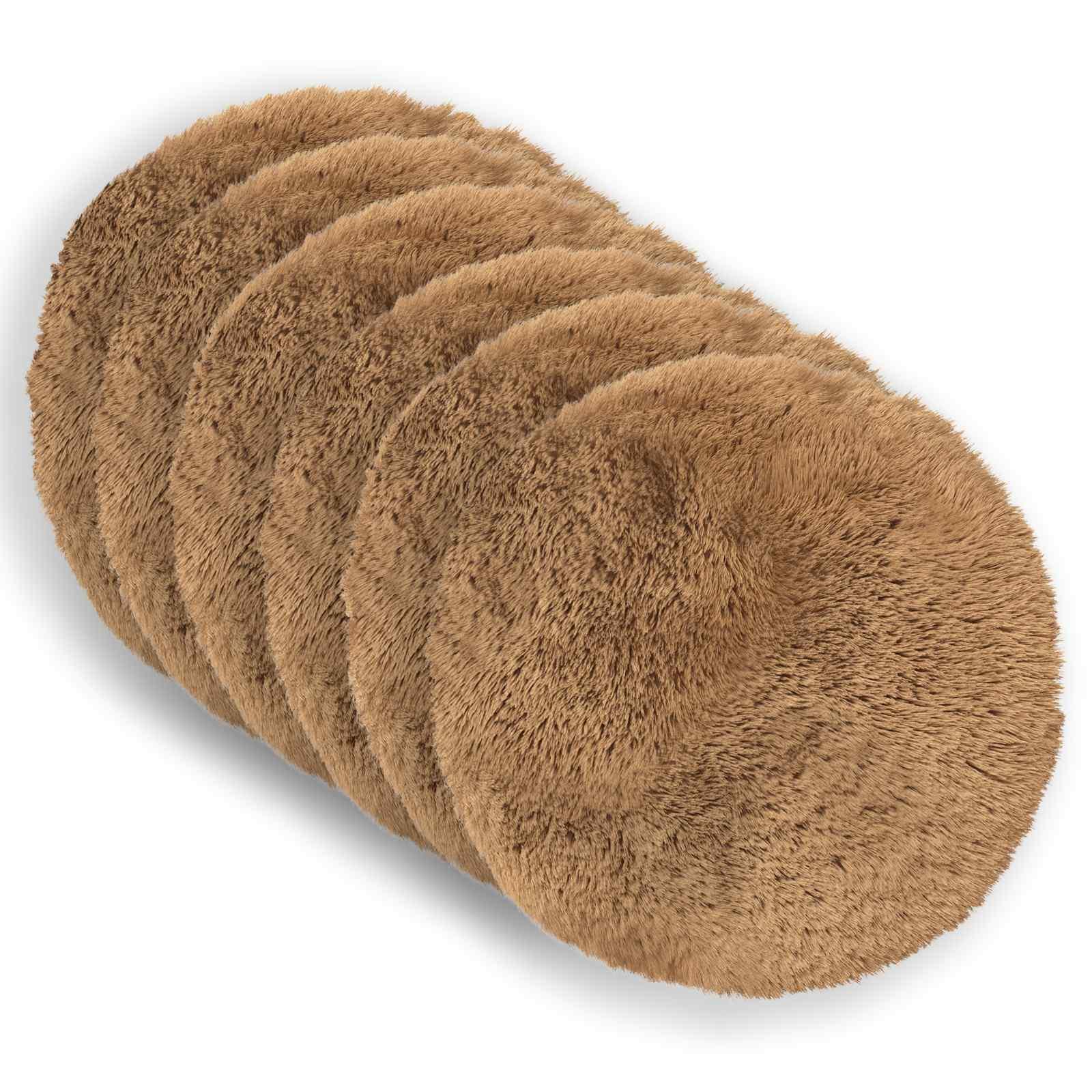 Pudebetræk 6 stk HEERLEN gråbrun Ø 50 cm i PV fleece