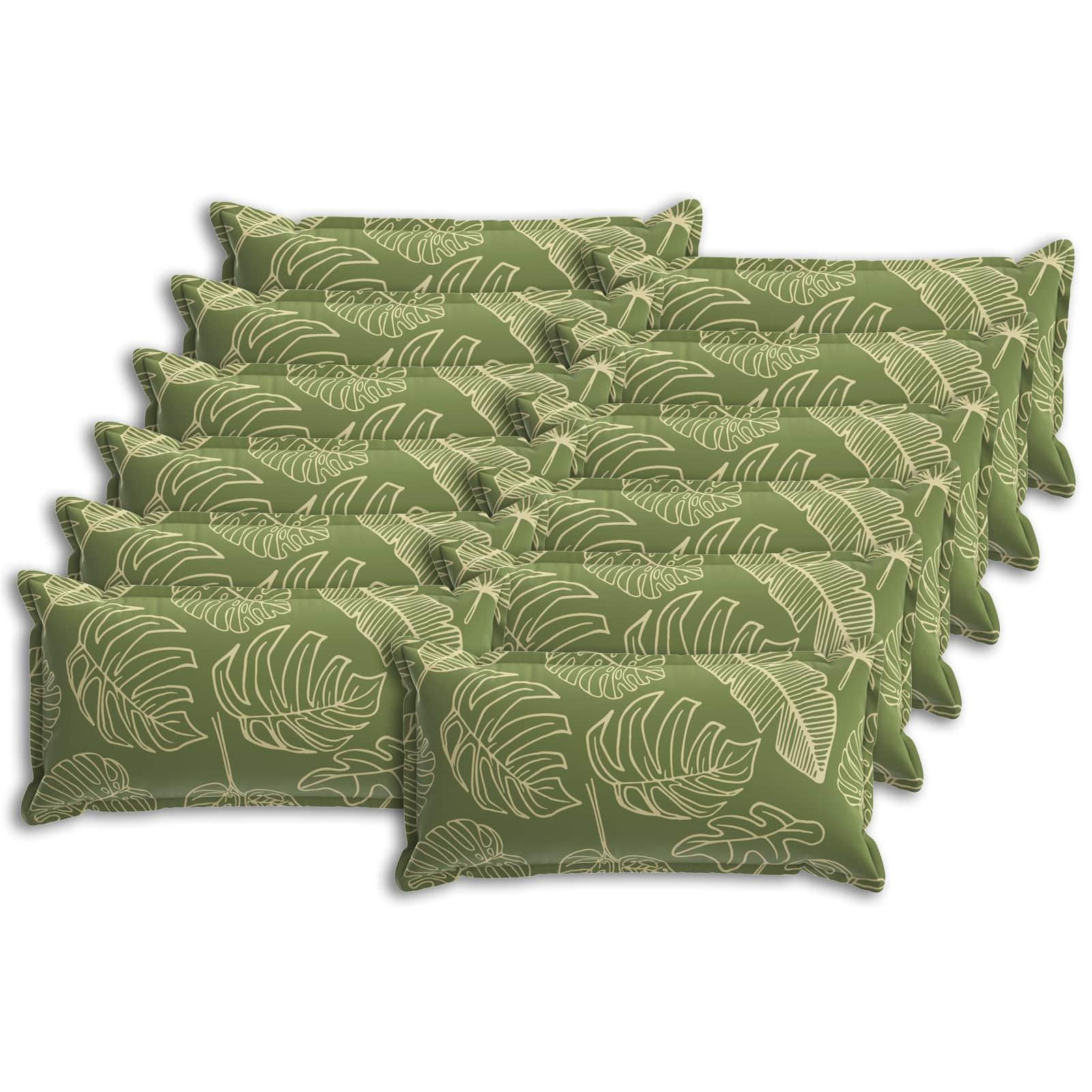 Pudebetræk HOUTEN 12 stk. med bladdesign 40 x 80 cm polyester