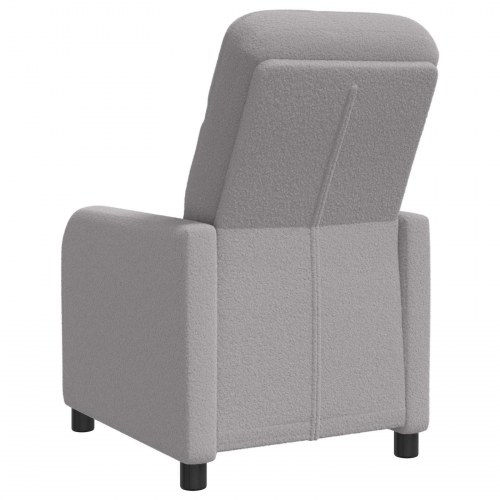 Recliner lænestol i lysegrå bouclé