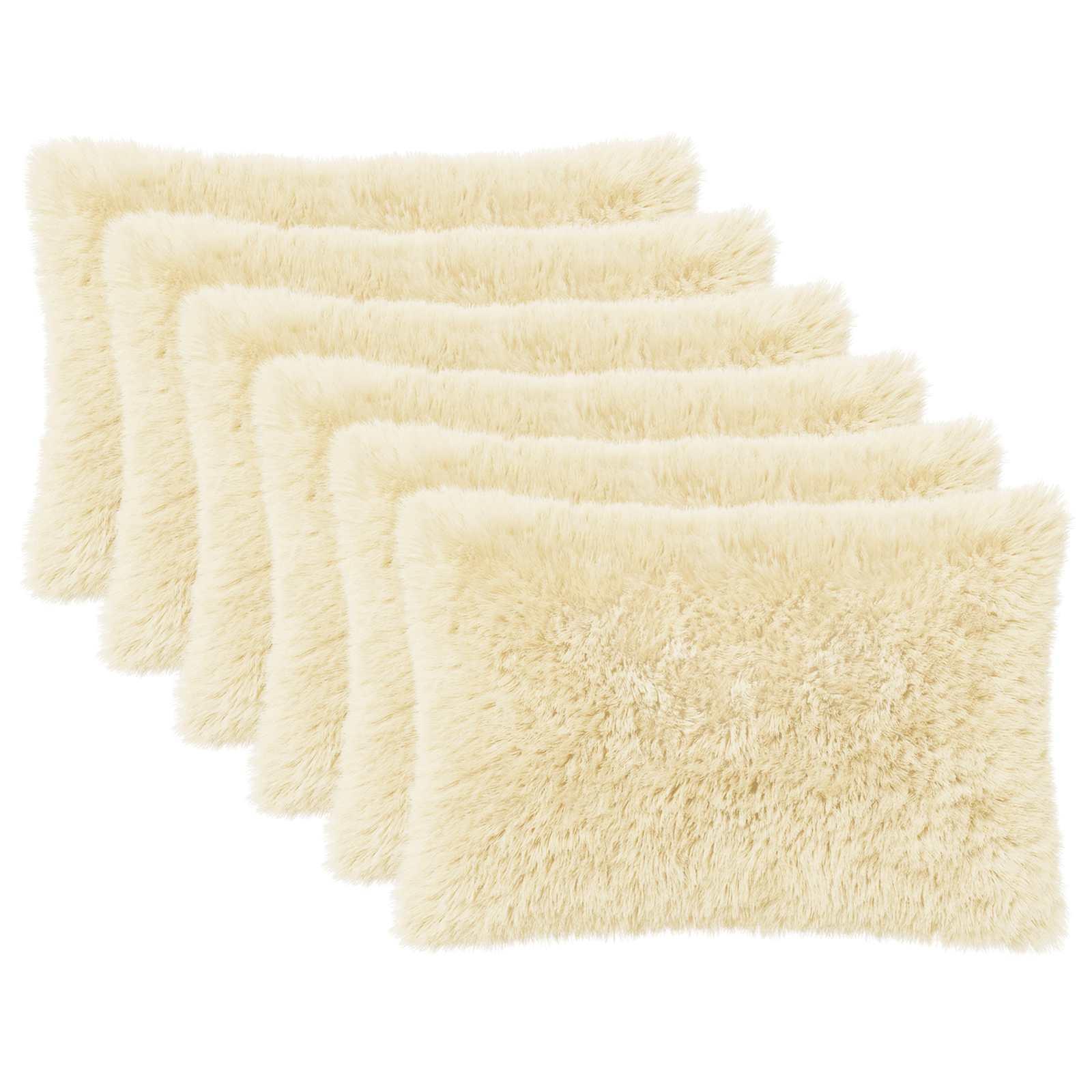 Pudebetræk HEERLEN 6 stk cremefarvet 50 x 70 cm i PV fleece