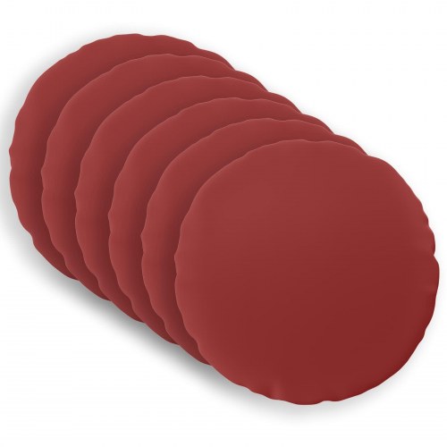 Pudebetræk 6 stk HEERLEN vinrød Ø 50 cm i polyester