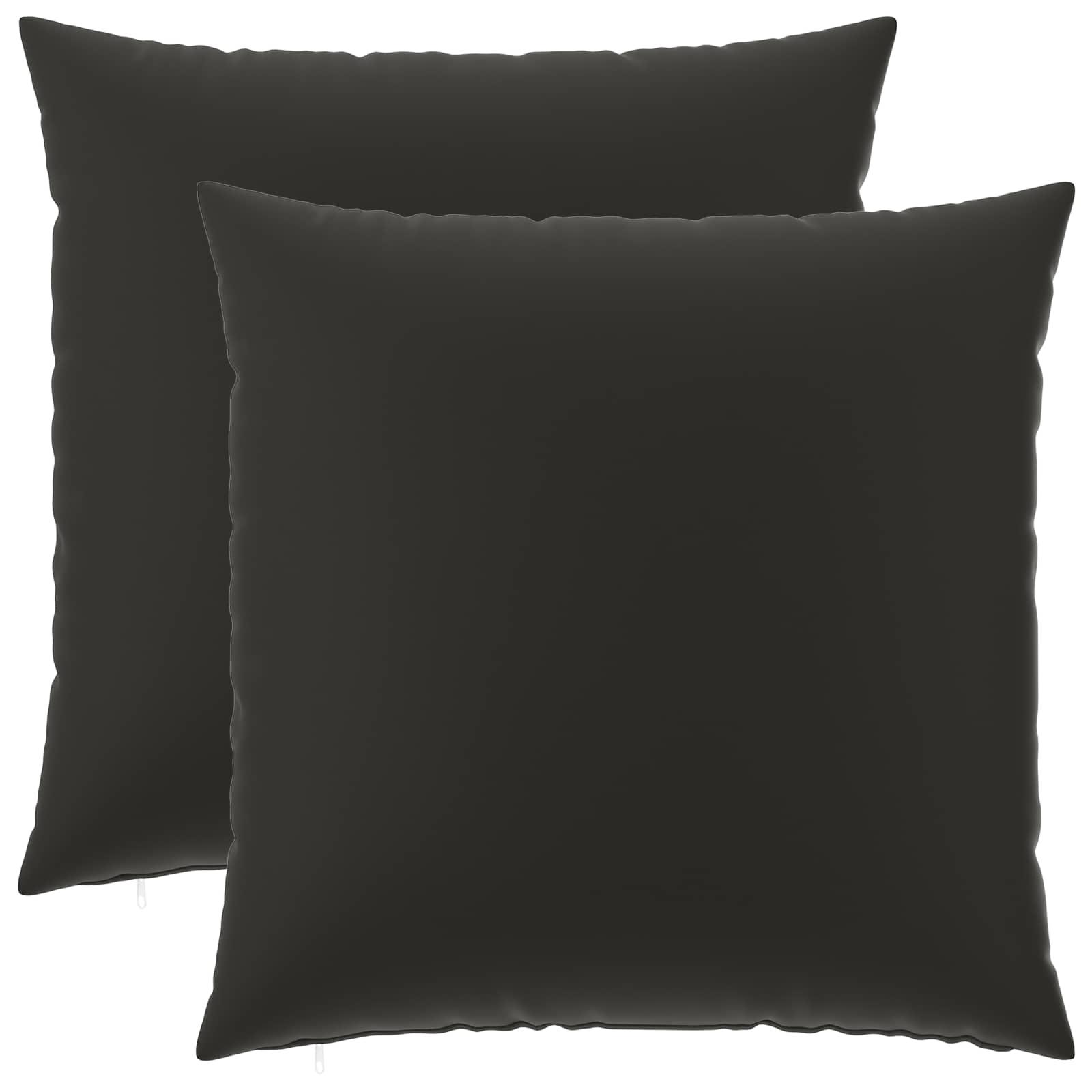 Pudebetræk HEERLEN 2 stk sort 60 x 60 cm i polyester