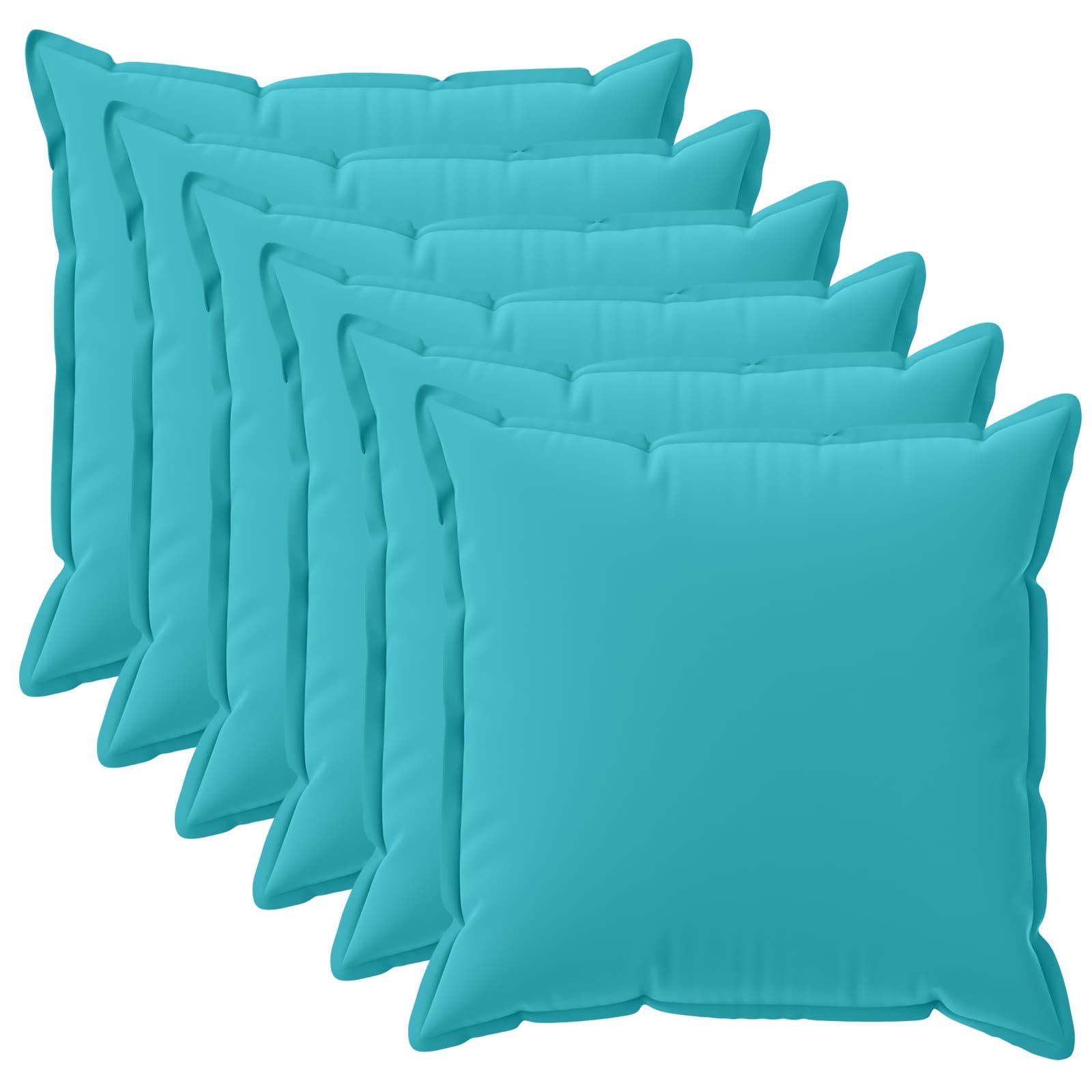 Pudebetræk 6 stk. HOUTEN turkis 40 x 40 cm i polyester