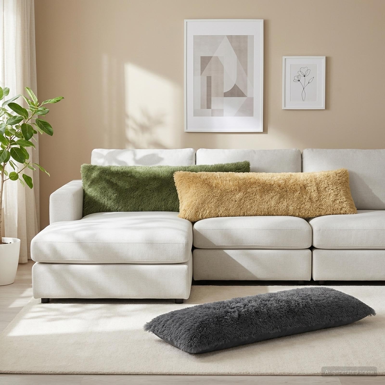 Pudebetræk 2 stk HEERLEN grøn 40 x 145 cm i PV fleece